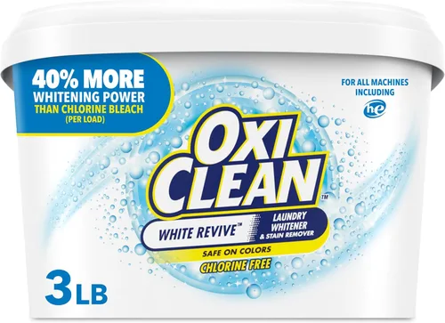 Vista 10 de OxiClean White Revive Blanqueador de ropa en polvo + Quitamanchas, alternativa al cloro para la ropa, 5 libras