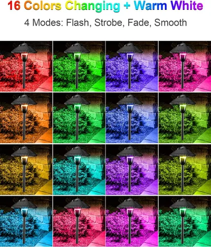 Vista 3 de ZUCKEO RGBW Iluminación de paisaje de bajo voltaje, 5 W, luces de camino que cambian de color, 12-24 V, luces LED multicolor, impermeables
