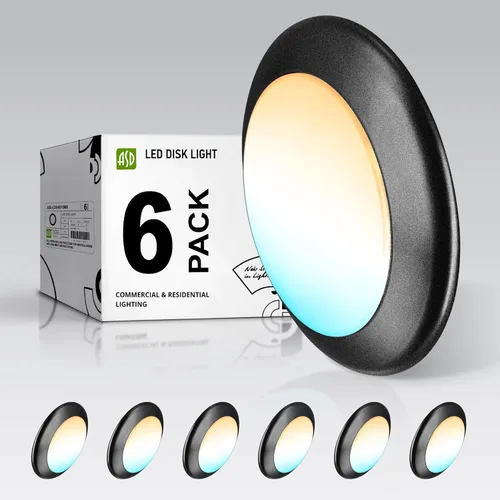 Vista 27 de ASD Paquete de 12 luces LED de disco de 4 pulgadas, 10 W 5CCT 2700 K-5000 K 685 lm CRI90+, luminaria de techo de montaje empotrado regulable