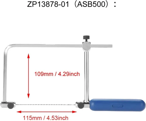 Vista 6 de Sierra de mano, herramienta de corte ajustable en forma de U, marco de sierra con 6 hojas de sierra en espiral, herramientas de repuesto para sierra