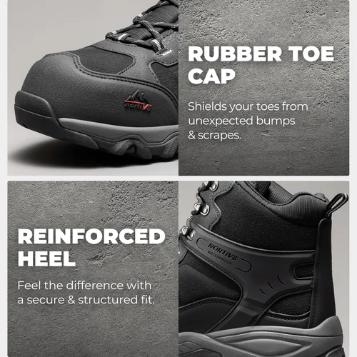 Vista 4 de NORTIV 8 Botas de punta de acero impermeables para hombres Botas industriales antideslizantes de seguridad Paladin-Steel