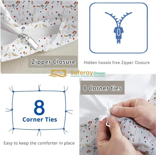 Vista 38 de Juego de funda de edredón color burdeos, tamaño individual, 1 funda de edredón con 2 fundas de almohada, 3 piezas, funda de edredón con cierre