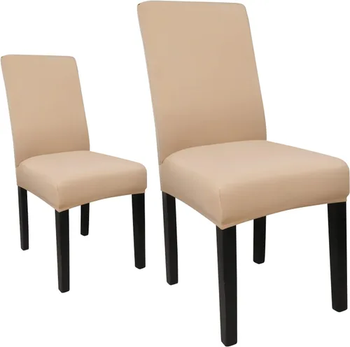 Vista 39 de Fundas para sillas de comedor, juego de 2 fundas, con patrón elástico Parsons, de elastano, extraíbles y lavables, protector para sillas de cocina