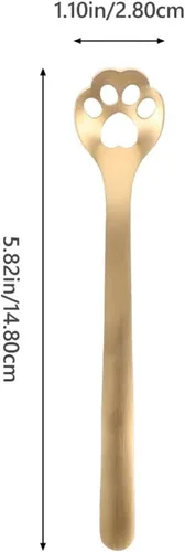 Vista 6 de Cucharas Cuchara de helado 5 piezas de café, té de animales de acero inoxidable para revolver para café, postre té (gato hueco) mezcla s