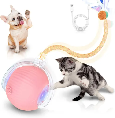 Vista 8 de Juguetes Interactivos para Gatos de Interior Pelota Automática Inteligente que Rueda para Gatitos Aburridos Mascota Mejorada de Movimiento Rápido