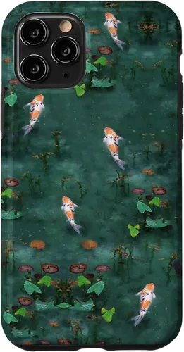 Vista 29 de Emerald Green Majestic Zen Water Garden Japanese Koi Fish Case for iPhone 17