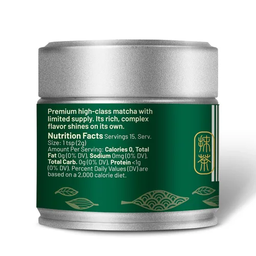 Vista 8 de CHAYEAH, Emerald Select Matcha - Polvo de té verde matcha orgánico de grado ceremonial, primera cosecha premium (lata de 1.06 onzas)