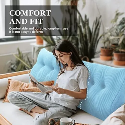 Vista 3 de Almohada de cuña para cabecero de dormitorio, almohada de lectura para la espalda, soporte para sentarse en la cama, cojín lumbar, posicionamiento