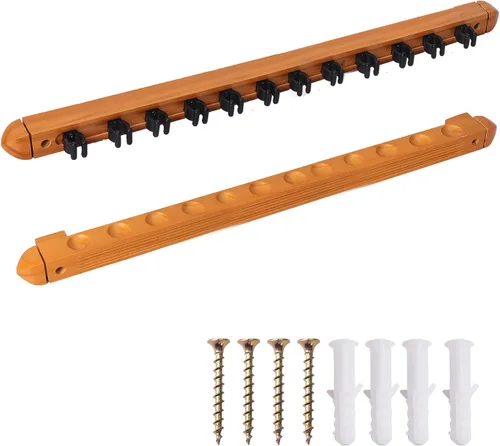Vista 9 de GSE Games & Sports Expert 2-Piece 6/8/12 Billiard Pool Cue Rack Wall Mounted Holders, Billiard Cue Sticks Wall Rack Set