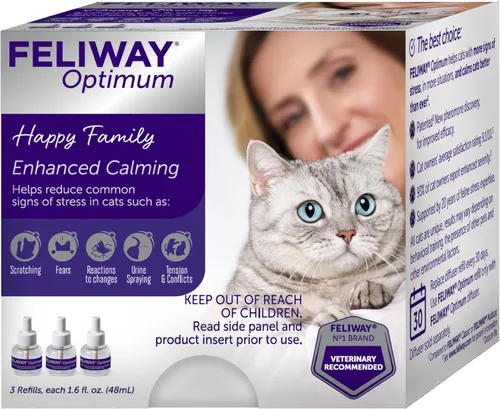 Vista 14 de FELIWAY® Optimum - Recambio calmante para gatos de 30 días para difusor de feromonas, 1.6 fl oz, ayuda a reducir los signos comunes de estrés