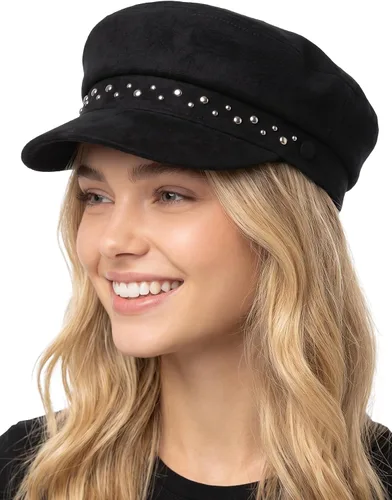 Vista 11 de Funky Junque Gorra de pescador griego, gorra de algodón para panaderos Lana - Negro