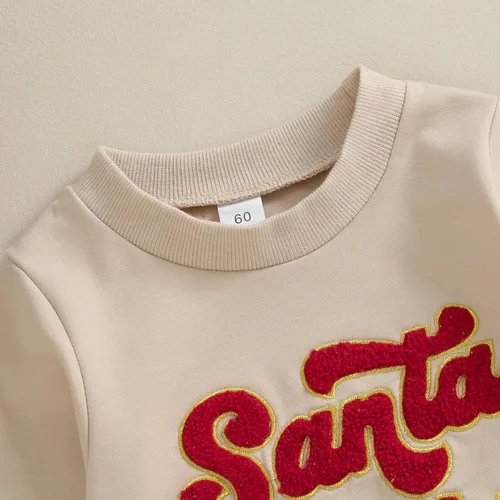 Vista 2 de Lamuusaa Traje de Navidad para bebé recién nacido, traje de Navidad con bordado alegre, mameluco de una pieza, ropa de otoño 0-18M