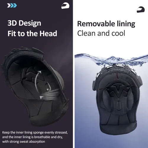 Vista 4 de Casco de motocicleta Bluetooth de cara completa, aprobado por DOT, casco de motocicleta integrado, visera antivaho abatible, casco modular
