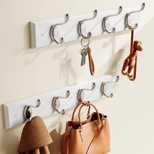 Vista 2 de AMADA HOMEFURNISHING Perchero de pared para colgar abrigos, 2 unidades, ganchos para colgar abrigos de pared, ganchos para colgar abrigos de pared