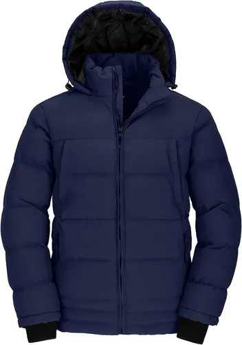 Vista 9 de Wantdo - Chaqueta acolchada impermeable para hombre, con capucha, de invierno