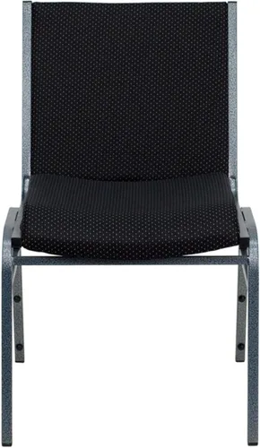 Vista 6 de Flash Furniture HERCULES Series - Silla apilable de tela negra con soporte de pandeo