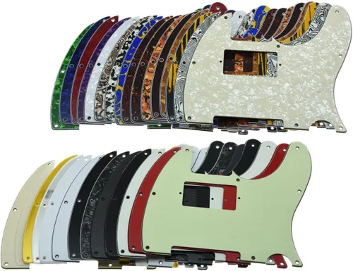 Vista 5 de KAISH - Carcasa de 8 agujeros para guitarra Tele Humbucker, golpeador blanco de 3 capas para Telecaster de EE. UU./México