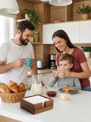Vista 9 de Servilletero de papel de cóctel de acacia cuadrado de 5.4 x 5.4 pulgadas, bandeja de servilletas plana de madera, servilleta de cóctel