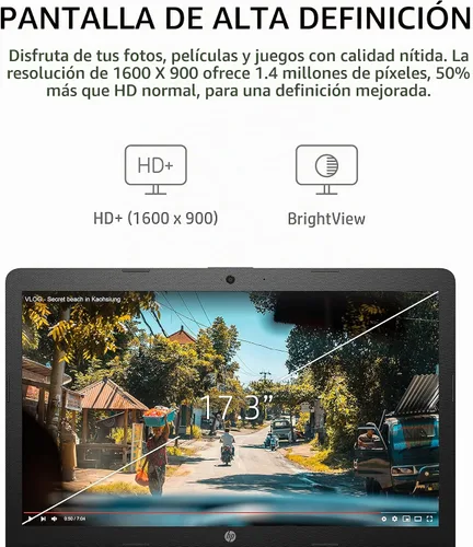 Vista 5 de HP PC portátil 17, Intel Core de 11 generación, 4 GB de RAM, SSD de 256 GB, gráficos UHD, pantalla HD+ de 17.3 pulgadas, Windows 11 Home, combo
