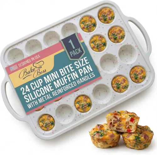 Vista 13 de BAKE BOSS Molde de Silicona Confetti para Muffins Jumbo de 6 Cavidades–Moldes Antiadherentes para Cupcakes para Hornear, Moldes de Silicona Grandes