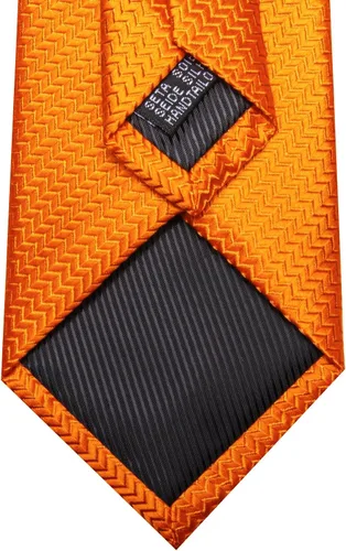 Vista 64 de Barry.Wang Juego de corbatas a cuadros para hombre con pañuelo gemelos de rayas clásicas