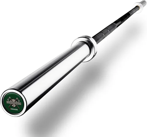 XMark Lumberjack Barra olímpica de 7 pies, compra solo o compra con XMark Texas Star conjunto de discos de pesas olímpicas