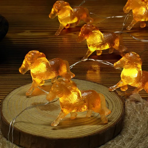 Vista 6 de Guirnalda de luces de poni para exteriores, impermeables, regalos para mujeres, funciona con pilas, decorativas, Acción de Gracias, Navidad, luces