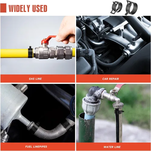 Vista 6 de AKIHISA 75Pcs Kit surtido de abrazaderas de manguera de banda de resorte de 19-38mm con llaves de abrazadera de manguera, 13 tamaños de clip