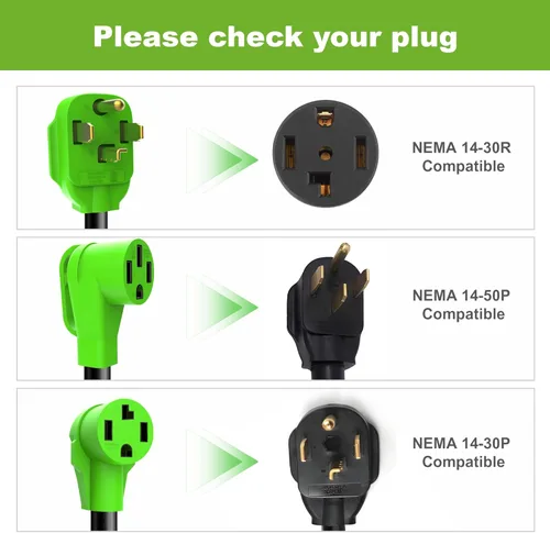 Vista 4 de NEMA 14-30P a 14-30R/14-50R Divisor adaptador Y para secadora, cable adaptador de enchufe de salida de secadora de 4 puntas, 250 voltios, 10 AWG