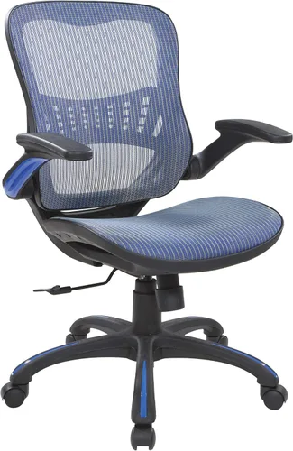 Vista 13 de Office Star Riley - Silla de escritorio ventilada para gerente con asiento y respaldo de malla transpirable, base negra con negro