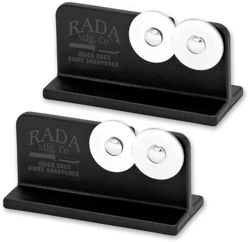 Vista 7 de Afilador de cuchillos Rada Quick Edge (R119), 3.5"x2", ruedas de acero inoxidable, fabricado en Estados Unidos