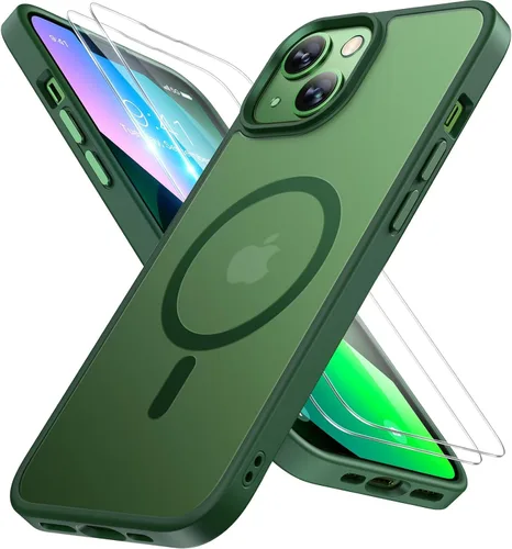 Vista 108 de Miracase - Funda magnética para teléfono 17 (compatible con MagSafe) con protector de pantalla de grado militar, funda mate translúcida antihuellas