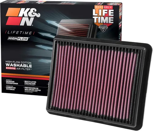 K&N Filtro de Aire de Motor Original de Alto Flujo de Toda la Vida: Aumenta la Potencia: Premium, Lavable: Compatible con MAZDA 2012-2023: 3, 6,