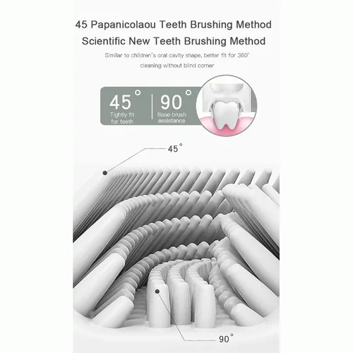 Vista 4 de Dirk41 Cepillos de dientes para niños, cepillo de dientes redondeado en forma de U, 2/4 piezas en forma de U para niños, cepillo de dientes