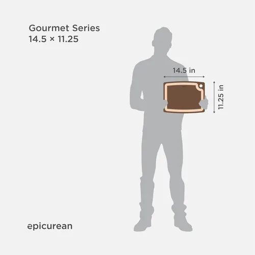 Vista 6 de Epicurean Gourmet Series Tabla de cortar con ranura para jugos, 14.5 x 11.25 pulgadas, natural/pizarra