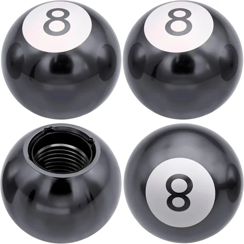 Vista 57 de 4 tapas de vástago de válvula de neumático estilo piscina 8 bolas, cubiertas universales de núcleo de cobre a prueba de polvo para automóviles, SUV