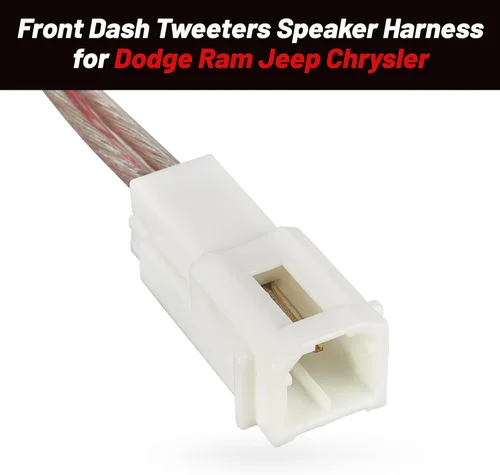 Vista 4 de RED WOLF Conector de enchufe adaptador de arnés de cableado de altavoces tweeters frontales de tablero para Dodge Ram Jeep Chrysler 2005-2022