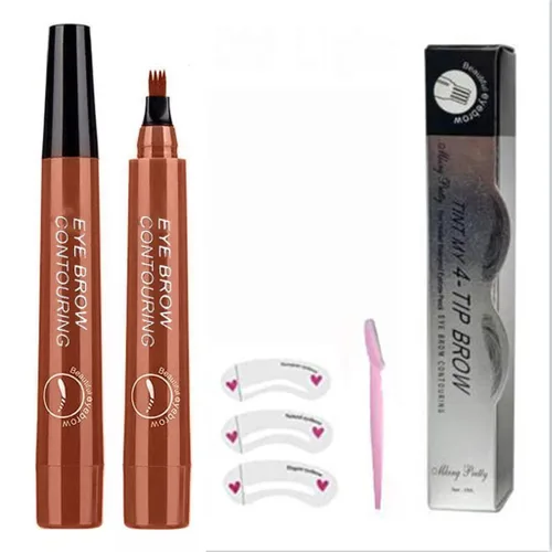 Vista 9 de Lápiz de cejas profesional resistente al agua, fácil de moldear, de larga duración (marrón claro)