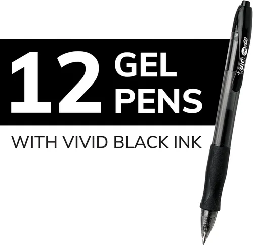 Vista 5 de BIC Gel-ocity - Bolígrafo de gel retráctil, punta media (0.7 mm), negro, 12
