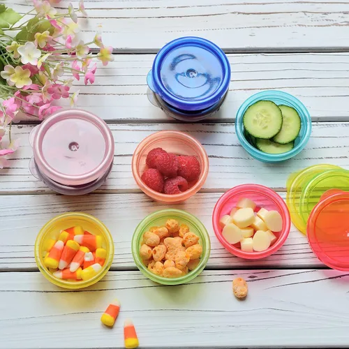 Vista 3 de Youngever 9 juegos de almacenamiento de alimentos para bebés, recipientes de plástico para alimentos para bebés (2 onzas)