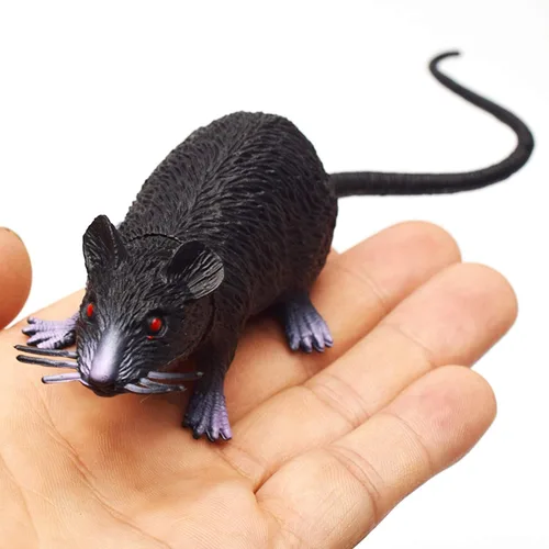 Vista 7 de Ratón de simulación de ratas de plástico de ratas falsas para Halloween, ratón, modelo de ratón, terror realista, para Halloween, juguete, broma