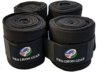 Vista 2 de Juego de 4 vendas de forro polar para caballo, envolturas para polo, envolturas estables para piernas ecuestres, protección para botas ecuestres