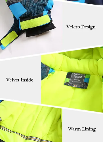 Vista 6 de Chaqueta de esquí para niños, chaqueta de nieve, trajes de invierno impermeables al viento