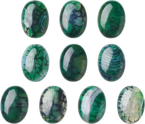 Vista 21 de Crafans Flat Back Gemstone Oval Cabochons Natural Stone Cabochons Healing Power Stone Chakra Crystal for Crafts DIY Jewelry Making Supplies
