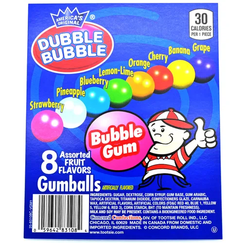Vista 2 de Candy Retailer Bolas de chicle de 1 pulgada (8 sabores surtidos, 1 libra)