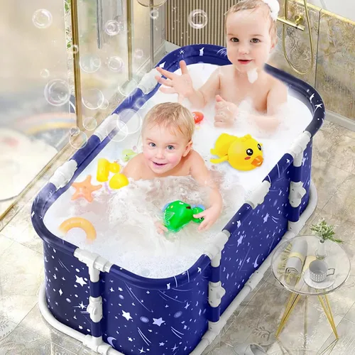 Bañera portátil para adultos – Tina plegable grande de 46 pulgadas – Diseño ergonómico para el mejor baño relajante de remojo. Ideal para espacios