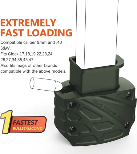 Vista 4 de Ludex - Cargador de velocidad de cargador para Glock de 9mm/.40. Compatible con Glock 17, 18, 19, 22, 23, 24, 26, 27, 34, 35, 45 y 47