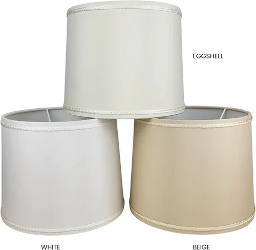 Vista 6 de Royal Designs, Inc. HB-641UT-9BG Pantalla de lámpara de tambor poco profundo con tapiz, Uno Fitter, 8 x 9 x 7, beige