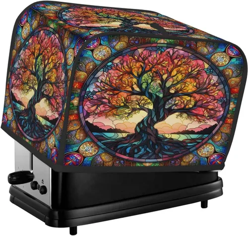 Vista 22 de Cubierta moderna para tostadora de uvas de vino tinto, protección de 2 rebanadas contra el polvo y las huellas dactilares, fundas para pan, fundas