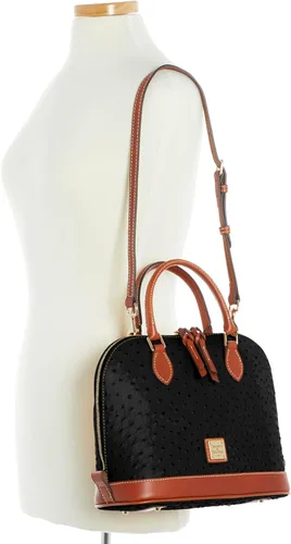 Vista 4 de Dooney & Bourke Bolso, Bolso con cremallera de avestruz, Negro